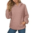 thumbnail image 2 of 2025 Womens Tops Long Sleeve Shirts Casual Fall Winter Tunics Pleated V Neck Fashion, 2 of 5