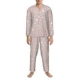 thumbnail image 3 of Sikiie Rose Gold Abstract Spots 1 Mens Pajama Set, Soft Warm Long Sleeve Sleepwear, Cozy Button-Down Pjs for Men-Large, 3 of 7