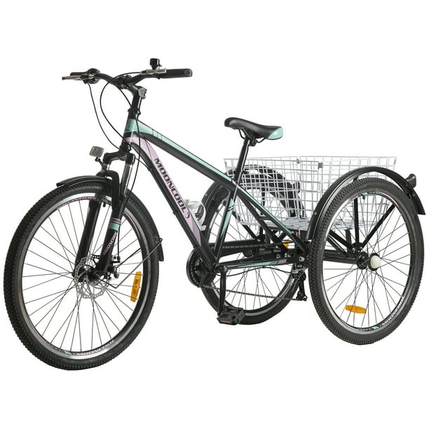 Lilypelle Mountain Tricycle for Adults, 7 Speed Three Wheel Bike, 26