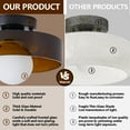 thumbnail image 4 of Mid-Century Modern Semi Flush Mount Ceiling Light, Kitchen Ceiling Light Fixture with Glass Shade,Vintage Close to Ceiling Lamp for Entryway Hallway Bathroom, 4 of 10