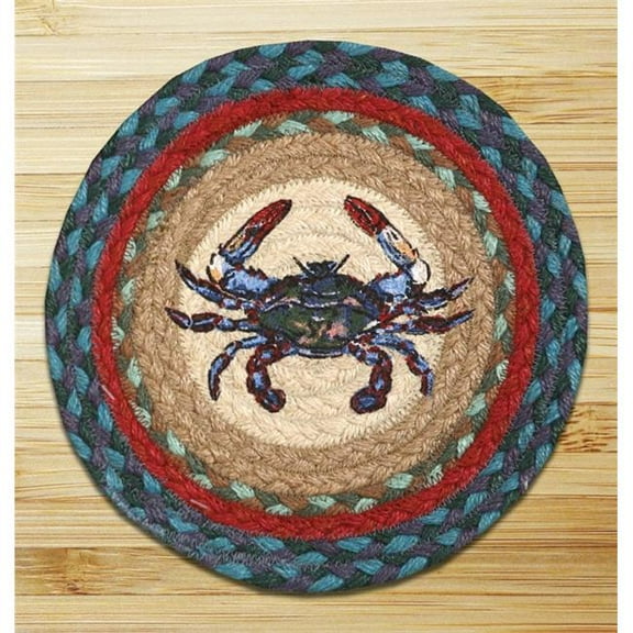 Capitol Importing 80-359BC Blue Crab - 10 in. x 10 in. Hand Printed Round Swatch