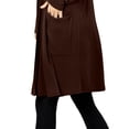 thumbnail image 4 of J. METHOD Women's Open Front Long Sleeve Cardigan Casual Basic Lightweight Soft Sweater with Slouchy Pockets NEWJ1440 Brown S, 4 of 5