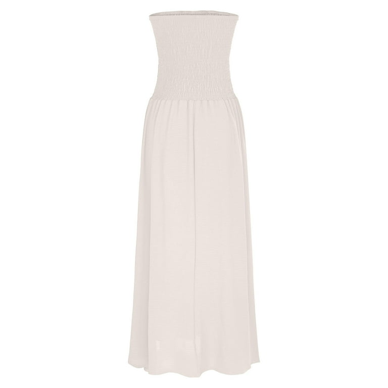 chinese dress ladies Strapless Linen Midi Dress main image 1
