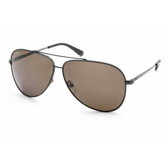 Salvatore Ferragamo Aviator Sunglasses SF131S 067 Gunmetal/Cocoa 60mm 131