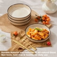 thumbnail image 6 of Vesteel Pasta Bowl Set of 4, 22oz Stoneware Salad Pasta Serving Bowls for Soup Dinner Cereal, Microwave & Dishwasher Safe, Khaki, 6 of 8