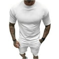 thumbnail image 1 of TIMIFIS Mens Outfits 2 Piece Summer Tracksuit Casual Crew Neck Solid Color Muscle Short Sleeve Tee Shirts and Classic Sport Shorts Set - Spring/Summer, 1 of 5