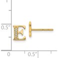 thumbnail image 4 of 14K Yellow Gold Diamond Initial E Earrings (8 X 8) Made In India em4170e-003-ya, 4 of 5