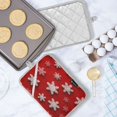thumbnail image 5 of 2 Pack Pot Holders for Kitchen Heat Resistant Hot Pads Sets for Cooking Baking Red and White Snowflakes, 5 of 7