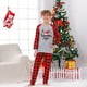 thumbnail image 4 of Conjuntos de pijamas familiares Adepaton rojos a juego navideños con camiseta de manga larga y pantalones, 4 of 6