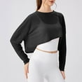 thumbnail image 3 of OSFVNOXV Bikini Cover Ups Tops Casual Long Sleeve Tees See Sheer UV Protection Lightweight Cropped Crewneck Pullover Shirts, 3 of 5