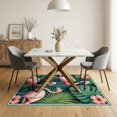 thumbnail image 3 of ODIKA 5'x7' Washable Area Rug Door Hawaiian Pcs Motif Plaid Frame Welcome Border Boho Layering for Small Living Room, Bedroom, Easy Care, Non-Shedding, Pet Friendly, 3 of 7