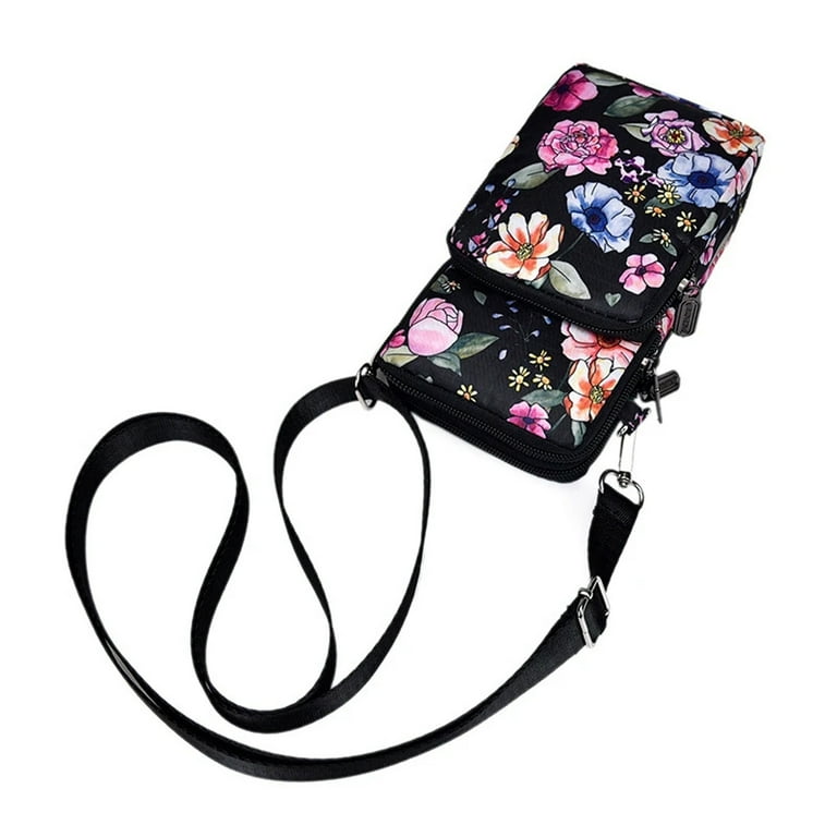 Flowers Printed Mobile Phone Bag Crossbody Bags for Girls Shoulder Bag A04