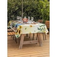 thumbnail image 3 of Outdoor Tablecloth with Umbrella Hole for Patio/Picnic/Party/Camping, Spring Dog Waterproof Table Cloth Rectangle Table Cover Washable, Sunflower Daisy Botanical Yellow Ombre (60"x 120"), 3 of 8
