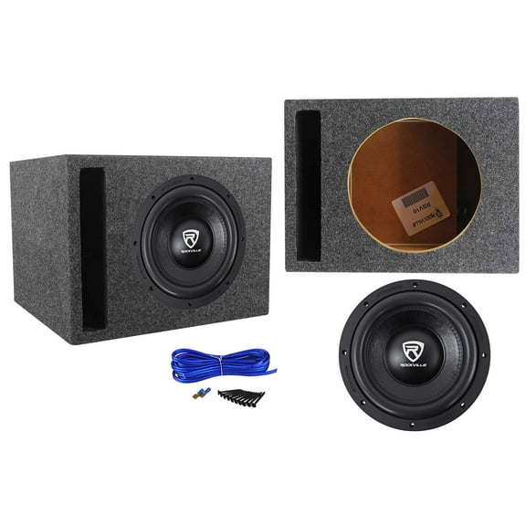 Rockville W10K6D2 V2 10" 2000 Watt Car Audio Subwoofer Vented Sub Box Enclosure