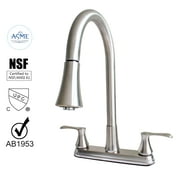 WMF-8201ZNL-BN - Hybrid Metal Deck Kitchen Sink Faucet 28mm Spout with Pull down Spray Brushed Nickel