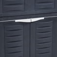thumbnail image 6 of HomeRoots 668937 35 in. Dark Gray Heavy Duty Plastic 1 Door & 1 Drawer Utility Cabinet, 6 of 9