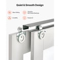 thumbnail image 5 of KFFKFF Sliding Closet Door, 60" (Double 31") x 80", Frosted Glass Bypass Doors with Hardware Kit & Floor Guide, Durable Wood and MDF Panels with Water-Resistant PVC Finish for Bedrooms and Closets, 5 of 9
