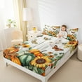 thumbnail image 4 of Manfei Autumn Pumpkin Sheet Set Full, Vibrant Sunflower Bed Sheets Set Full Size, Rustic Farmhouse Full Sheet Sets, Breathable Bedroom Decorative, 4pcs, 4 of 7