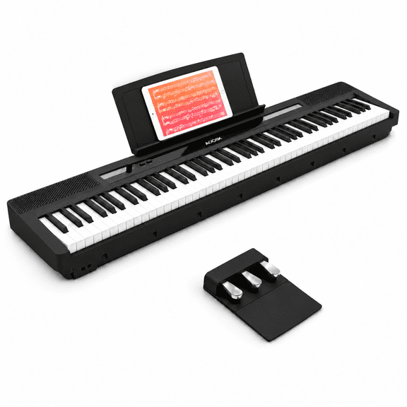 AODSK 88 Key Weighted Keyboard Hammer Action Digital Piano Keyboard with Pedals