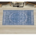 thumbnail image 1 of Vintage Decorative Rug, Weathered Style Print of Medallion Ornaments and Bohemian Flourishes Oceanic Tones, Quality Carpet for Bedroom Dorm and Living Room, 6 Sizes, Dark Blue, by Ambesonne, 1 of 1
