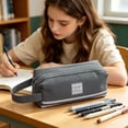 thumbnail image 7 of Under $1 Pencil Case, Double Layer Large Capacity with Handle, Portable Cloth Pen Pouch, Multi-Compartment Stationery Organizer for College Office by PALIFEUR, 7 of 7