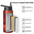 thumbnail image 2 of 18oz Insulated Water Bottle with Straw & Cleaning Brush, Wide Mouth Stainless Steel Flask, Flame Print, 2 of 5