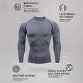 thumbnail image 4 of Haut en Polyester Extensible Uni à Manches Longues et Col Rond pour Hommes 1 Pce, 4 of 7