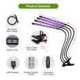 thumbnail image 3 of Mistaha D C 5 V 3A 40W Plant Growth Growing Clip Clamp Lamp Flora Light USB Powered Operated with Line Controller 3 Levels Timer Timing T-ime Setting Function/ Brightness Adjustable Dimmable/ 3 Colo, 3 of 8