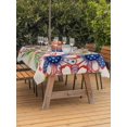 thumbnail image 3 of Outdoor Tablecloth with Umbrella Hole for Patio/Picnic/Party/Camping, 4th of July Daisy Waterproof Table Cloth Rectangle Table Cover Washable, Watercolor Independence Day Flroal (60"x 120"), 3 of 8