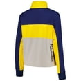 thumbnail image 3 of Women's The Wild Collective Navy/Gold Milwaukee Brewers Women's Colorblock 1/4 Zip Jacket, 3 of 5