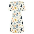 thumbnail image 4 of Jjayotai 2025 Women's Summer Casual T-Shirt Dresses, Short Sleeves Crew Neck Beach Cover up Dress, Womens Easter Dress,Cute Bunny Easter Eggs Printed Floral Boho Dresses Multicolor-12 M, 4 of 5