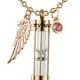 thumbnail image 2 of Hourglass Cremation Urn Necklace Angel Wing For Pet Husband Wife Gold---Product code 38725, 2 of 2