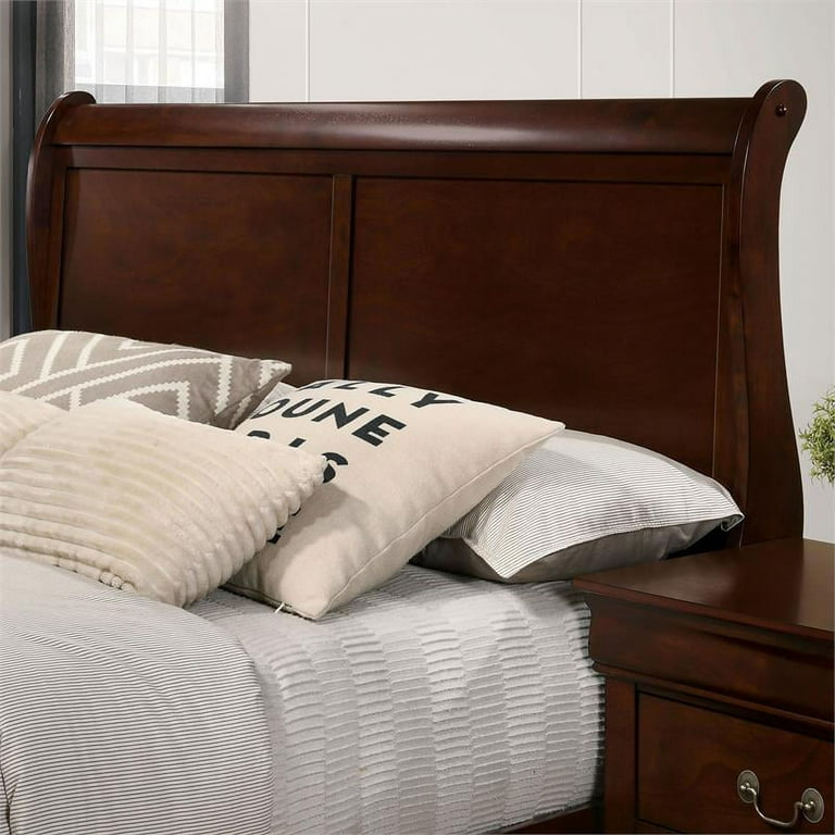 Solid cherry deals sleigh bed queen