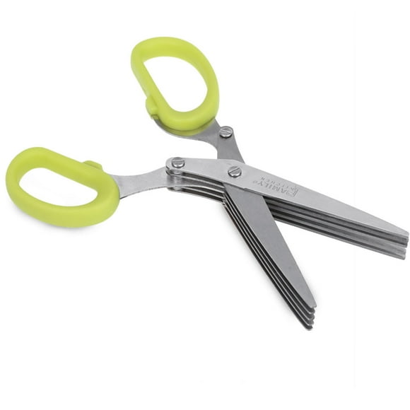Stainless Steel Multipurpose 5 Blade Herb Scissors Kitchen Tool with Cleaning Comb