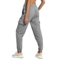 thumbnail image 2 of PULI Women's Loose Cargo Sweatpants with Pockets Cotton Blend Jogger Pants Elastic Waist Athletic Lounge Pants for Yoga Gym Running, 2 of 6