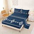thumbnail image 2 of Erosebridal Vintage Aztec Print Bed Sheets,Deepblue White King Sheets For Adults 4-Piece, 2 of 6