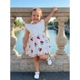 thumbnail image 4 of Miaouyo Toddler Girls Dress Cherry Embroidered Layered Tulle Bowknot Front Crew Neck Fly Sleeve Casual Dress Baby Summer Dress, 4 of 9