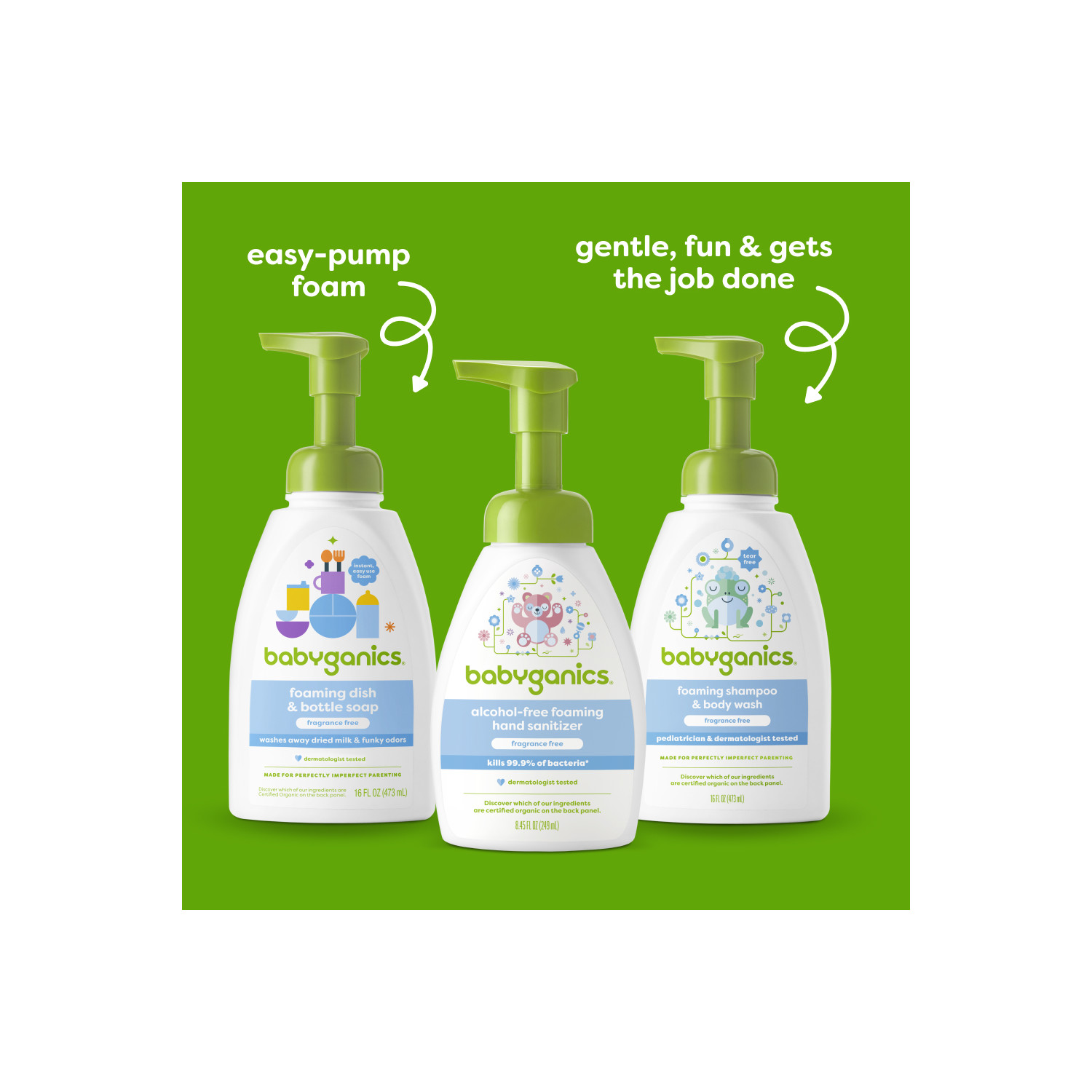 BabyGanics Fragrance Free Baby Shampoo + Body Wash, 16 Fl Oz photo 3