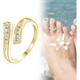 thumbnail image 3 of HWZWT Waterproof Stainless Steel Toe Ring No Fading Diamond Jewelry Cute Adjustable Big Toe Ring, 3 of 5