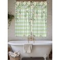 thumbnail image 4 of Watercolor Floral Living Room Curtains 2 Panel, Spring Flowers Leaves Botanical Green Plaid Cafe Window Treatment, Extra Long Farmhouse Bedroom Bathroom Kitchen Curtains Drapes 104"x72", 4 of 6