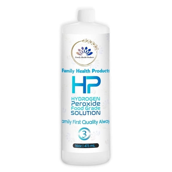 Family Health Products Hydrogen Peroxide 3 Percent- Food Grade Solution- Pure Natural Oxygen Cleaner 16 FL OZ Botlle