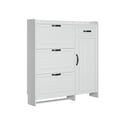 thumbnail image 5 of Spaco White Color Shoe Cabinet with 4 Doors 1 Drawer, PVC Door with Shape, Large Space for Storage, 5 of 5