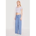 thumbnail image 4 of Women's Waffle Knit Short Sleeve Crop Top, 4 of 5