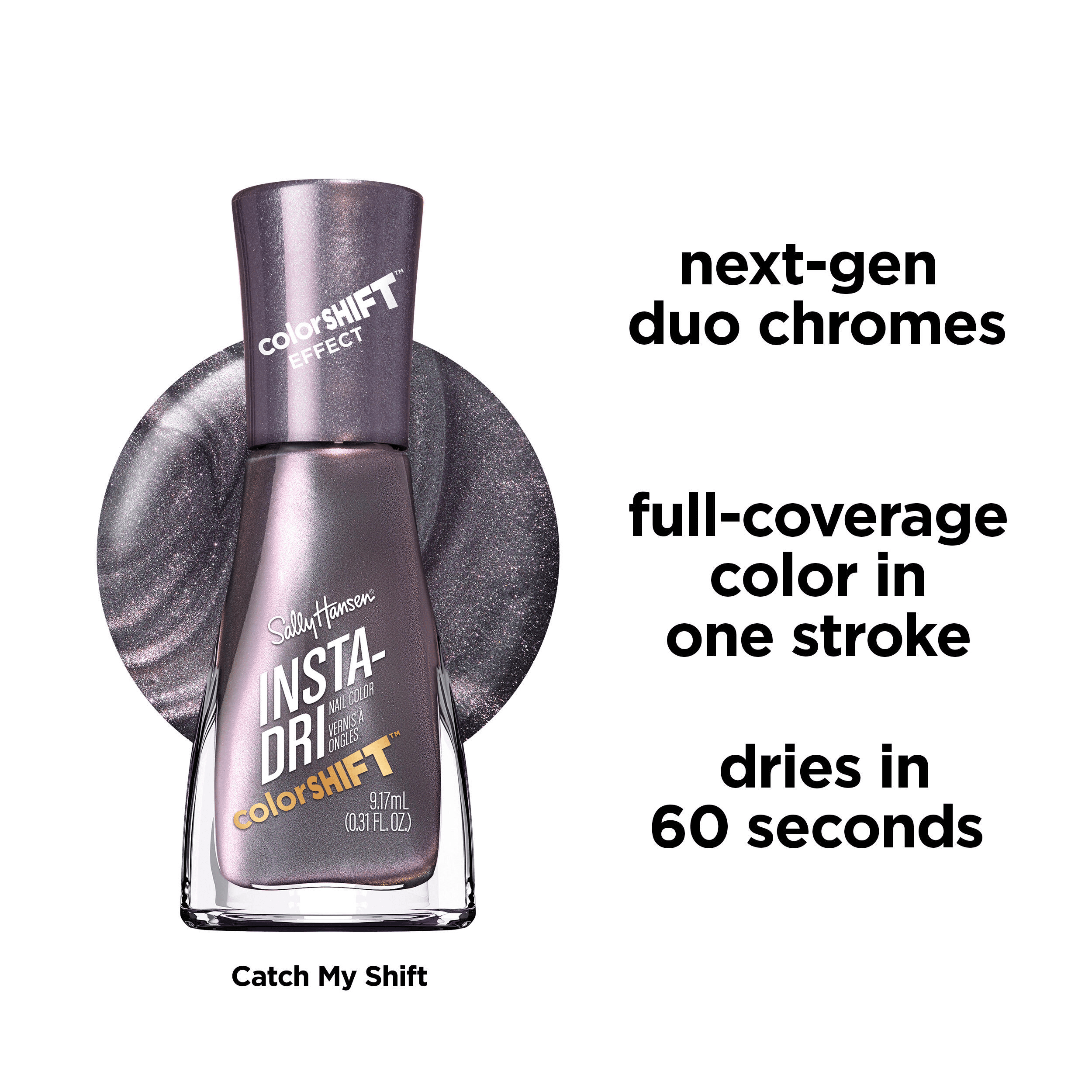 Sally Hansen Insta-Dri Color Shift Nail Polish, Catch My Shift,.31oz