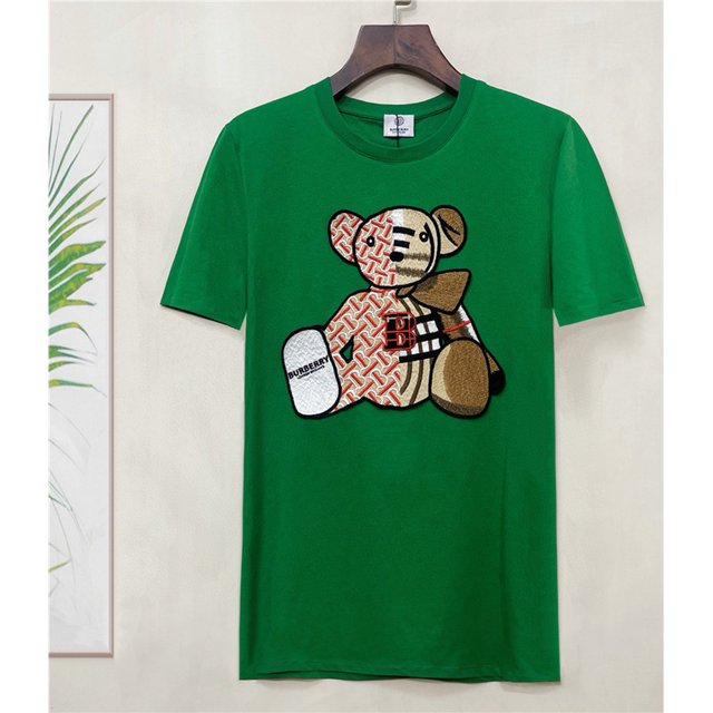 Burberr Camiseta De Verano Para Hombre Con Letras De Oso Bordadas De Algodón Con Cuello Redondo Manga Corta S-4XL Gao Jiahui unisex