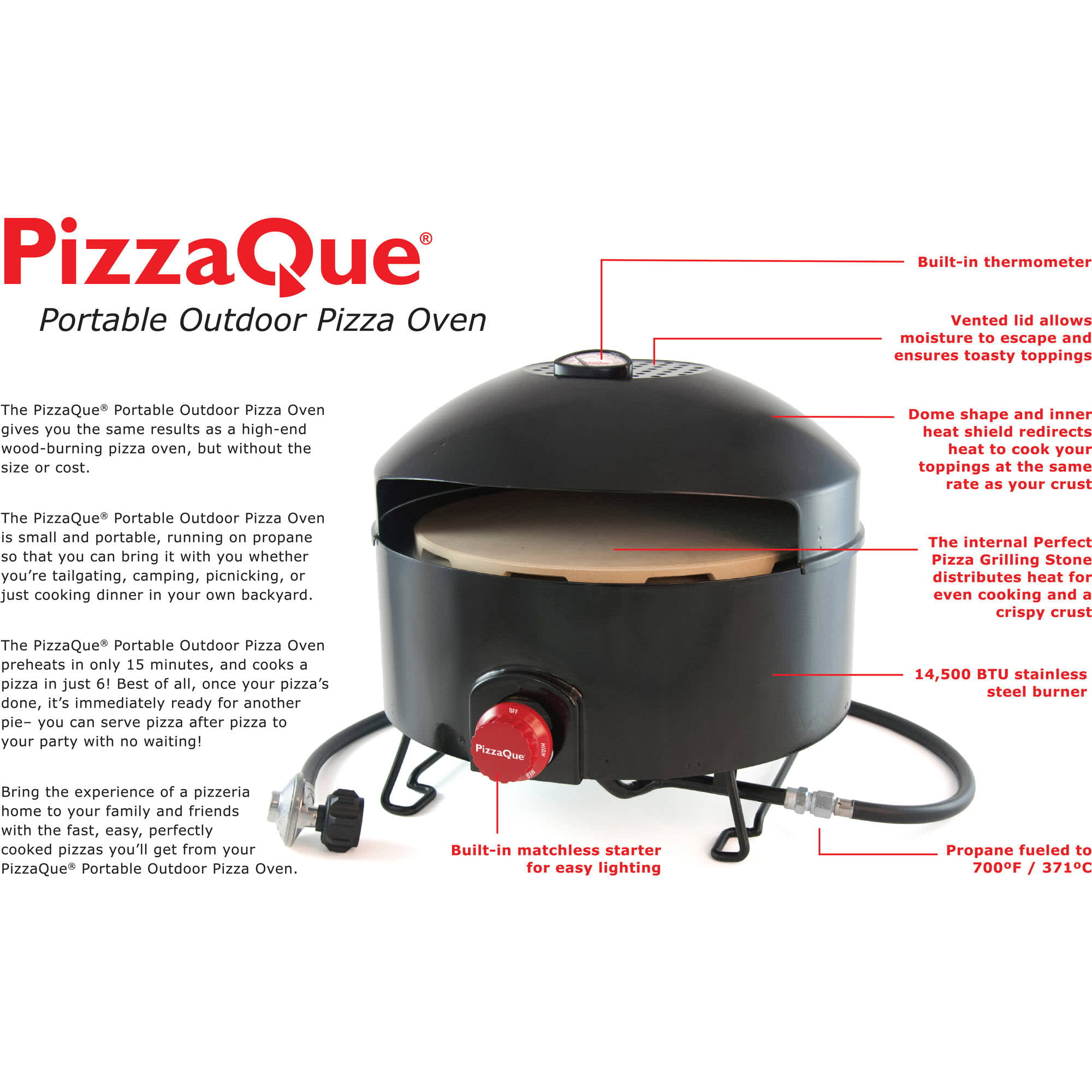 Pizzacraft PC6500 PizzaQue Portable Outdoor Pizza Oven - image 5 of 9