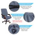 thumbnail image 4 of PiccoCasa Jacquard Office Chair Cover Swivel Chair Computer Armchair Protector, Steel Blue, 4 of 7