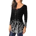 thumbnail image 2 of Jumpingount Camisa de mujer Poliéster Primavera Cuello en V Blusa con estampado de flores Fiesta interior al aire libre Viajar Compras Camisas de oficina Prendas para la parte del cuerpo Negro L Jumpingount AP003428-18, 2 of 6