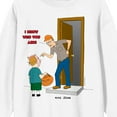 thumbnail image 2 of King of the Hill Dale Gribble I Know Who You Are Adult White Crew Neck Sweatshirt-Large, 2 of 3
