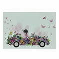 thumbnail image 1 of Cars Cutting Board, Woman Driving a Floral Vehicle Butterflies in the Air Female on the Road Girls Theme, Decorative Tempered Glass Cutting and Serving Board, Small Size, Multicolor, by Ambesonne, 1 of 1